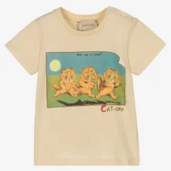 Gucci Boys Beige Cotton T-Shirt Sale