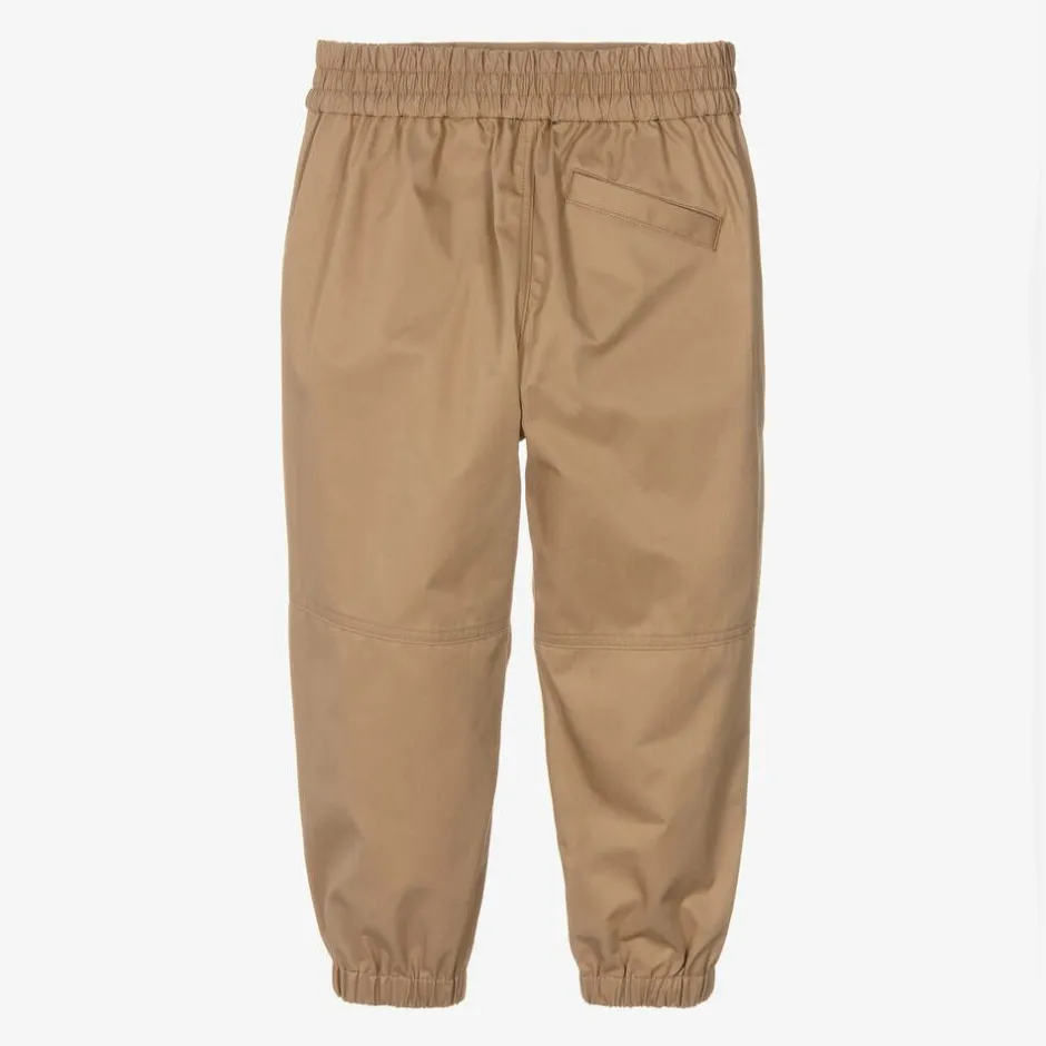 Burberry Boys Beige Cotton Twill EKD Trousers New