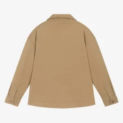 Tommy Hilfiger Boys Beige Cotton Utility Overshirt Hot