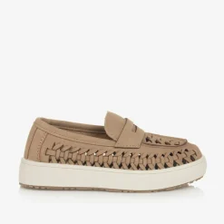 House of Cavani Boys Beige Faux Suede Loafers Discount