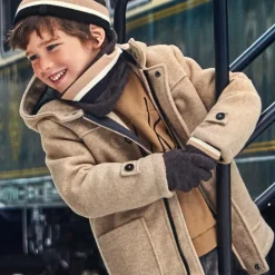Mayoral Boys Beige Felted Duffle Coat Clearance