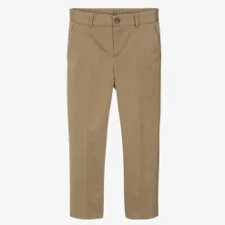 Versace Boys Beige Gabardine Trousers Clearance