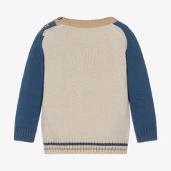 Dr. Kid Boys Beige Knitted Tractor Sweater Hot