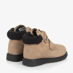 BOSS Boys Beige Leather Ankle Boots Clearance