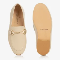 Childrens Classics Boys Beige Leather Loafers Sale