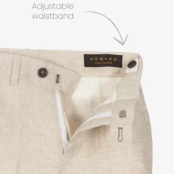 Romano Boys Beige Linen & Cotton Suit Clearance