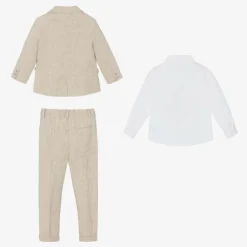 Paz Rodríguez Boys Beige Linen Suit Online