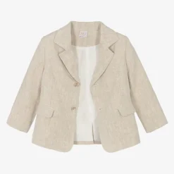 Paz Rodríguez Boys Beige Linen Suit Online