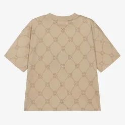 HUGO Boys Beige Monogram Cotton T-Shirt Best