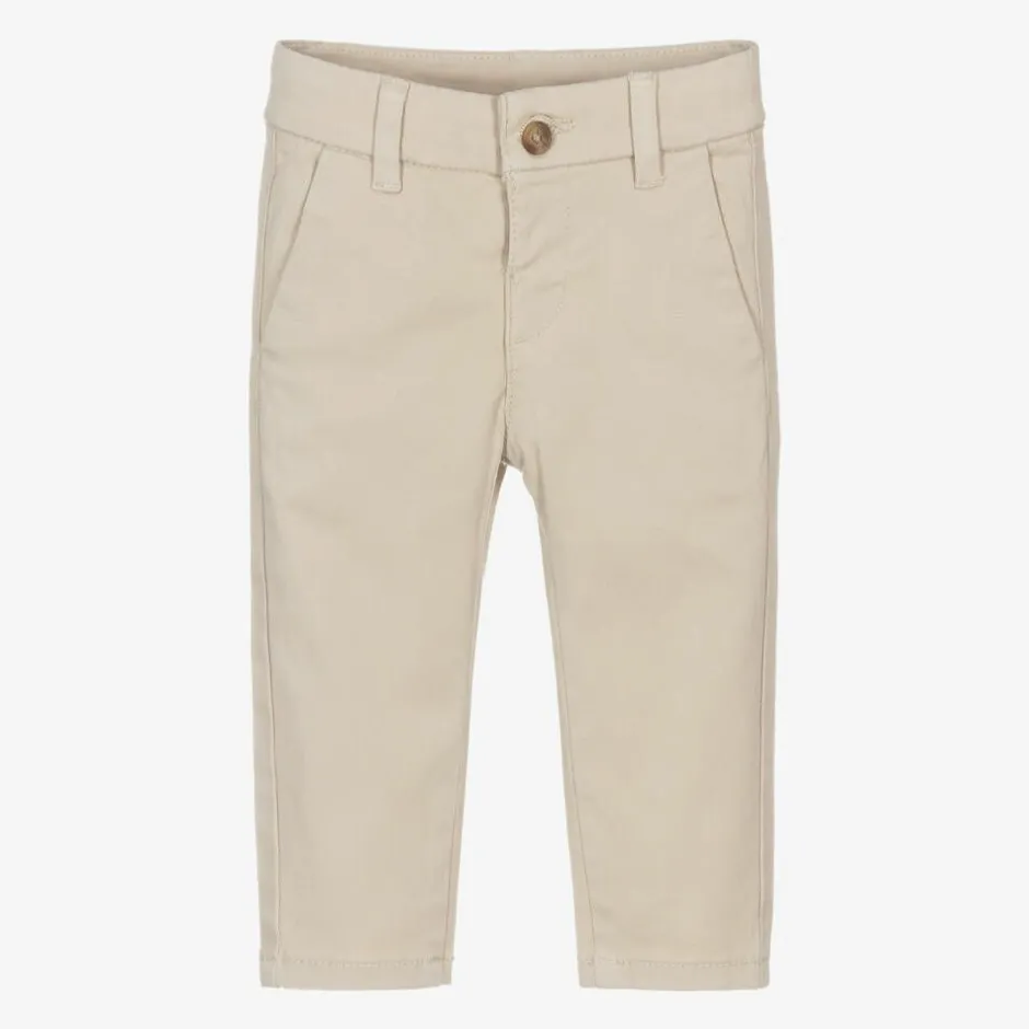 Mayoral Boys Beige Slim Fit Chino Trousers Discount
