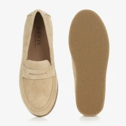 Age of Innocence Boys Beige Suede Leather Loafers Clearance