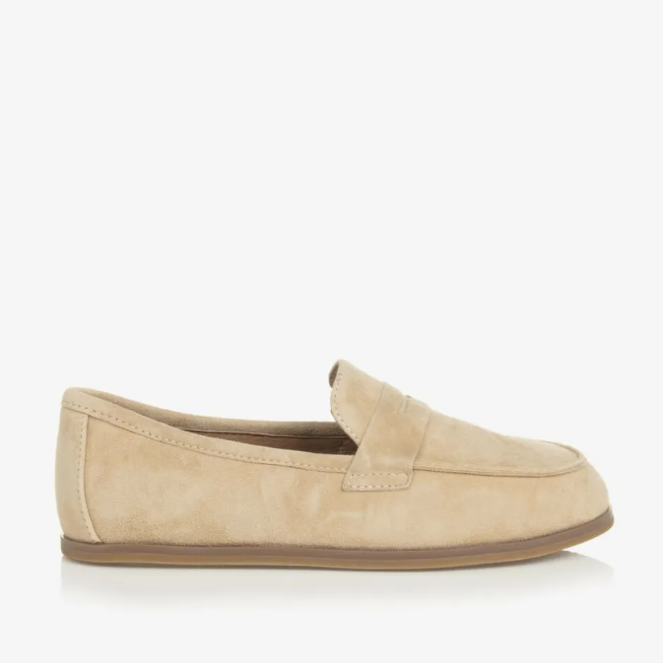 Age of Innocence Boys Beige Suede Leather Loafers Clearance