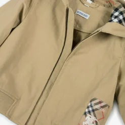 Burberry Boys Beige Twill Zip-Up Jacket Sand