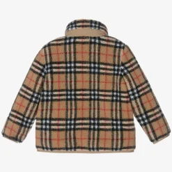 Burberry Boys Beige Vintage Check Fleece Jacket Outlet