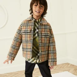 Burberry Boys Beige Vintage Check Jacket Outlet