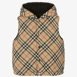 Burberry Boys Beige Vintage Check Reversible Gilet ArchiveBeige Outlet