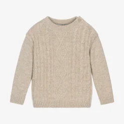 Dr. Kid Boys Beige Wool & Cotton Knit Sweater New
