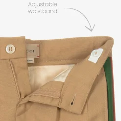 Gucci Boys Beige Wool Trousers New