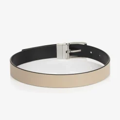 Emporio Armani Boys Black & Beige Reversible Belt Online