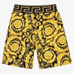 Versace Boys Black & Gold Barocco Shorts Hot
