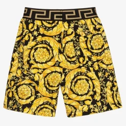 Versace Boys Black & Gold Barocco Shorts Hot