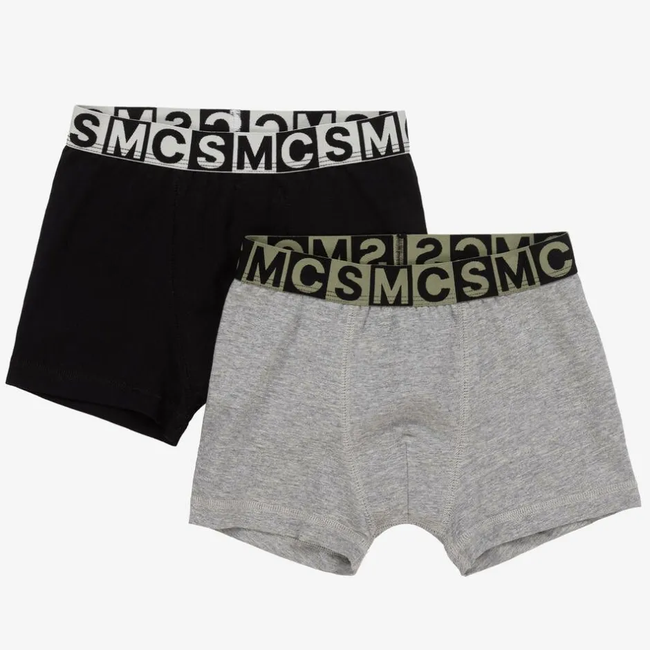 Stella McCartney Kids Boys Black & Grey Boxer Shorts (2 Pack) Clearance