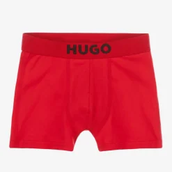HUGO Boys Black & Red Cotton Boxer Shorts (2 Pack) Online