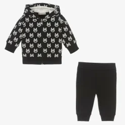 Moncler Enfant Boys Black & White Cotton Logo Tracksuit Sale