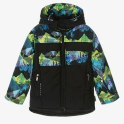Pilguni Boys Black Abstract Print Ski Jacket Hot