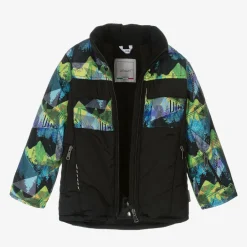 Pilguni Boys Black Abstract Print Ski Jacket Hot