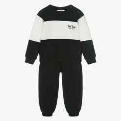 Calvin Klein Boys Black Colourblock Tracksuit New