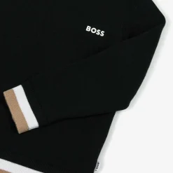 BOSS Boys Black Cotton & Wool Knit Jumper Online