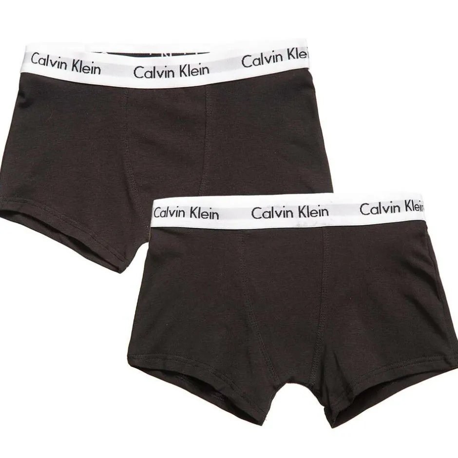 Calvin Klein Boys Black Cotton Boxer Briefs (Pack of 2)
