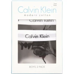 Calvin Klein Boys Black Cotton Boxer Briefs (Pack of 2)