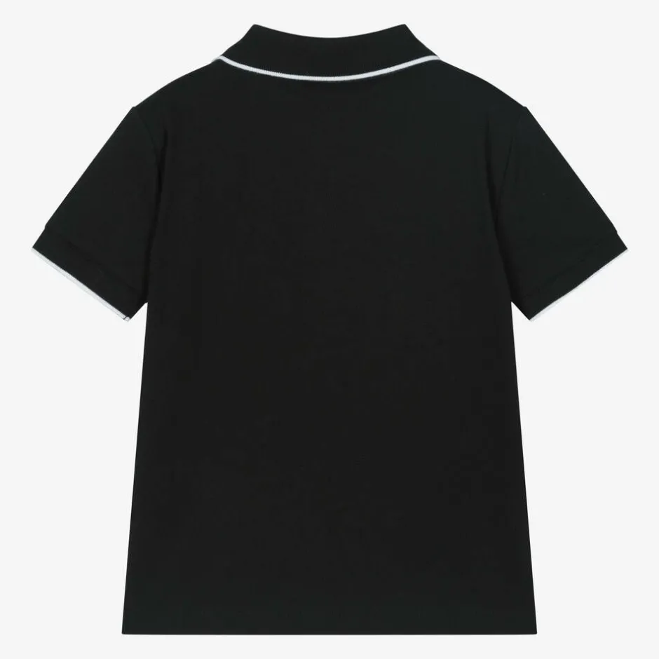 Calvin Klein Boys Black Cotton CK Polo Shirt Outlet