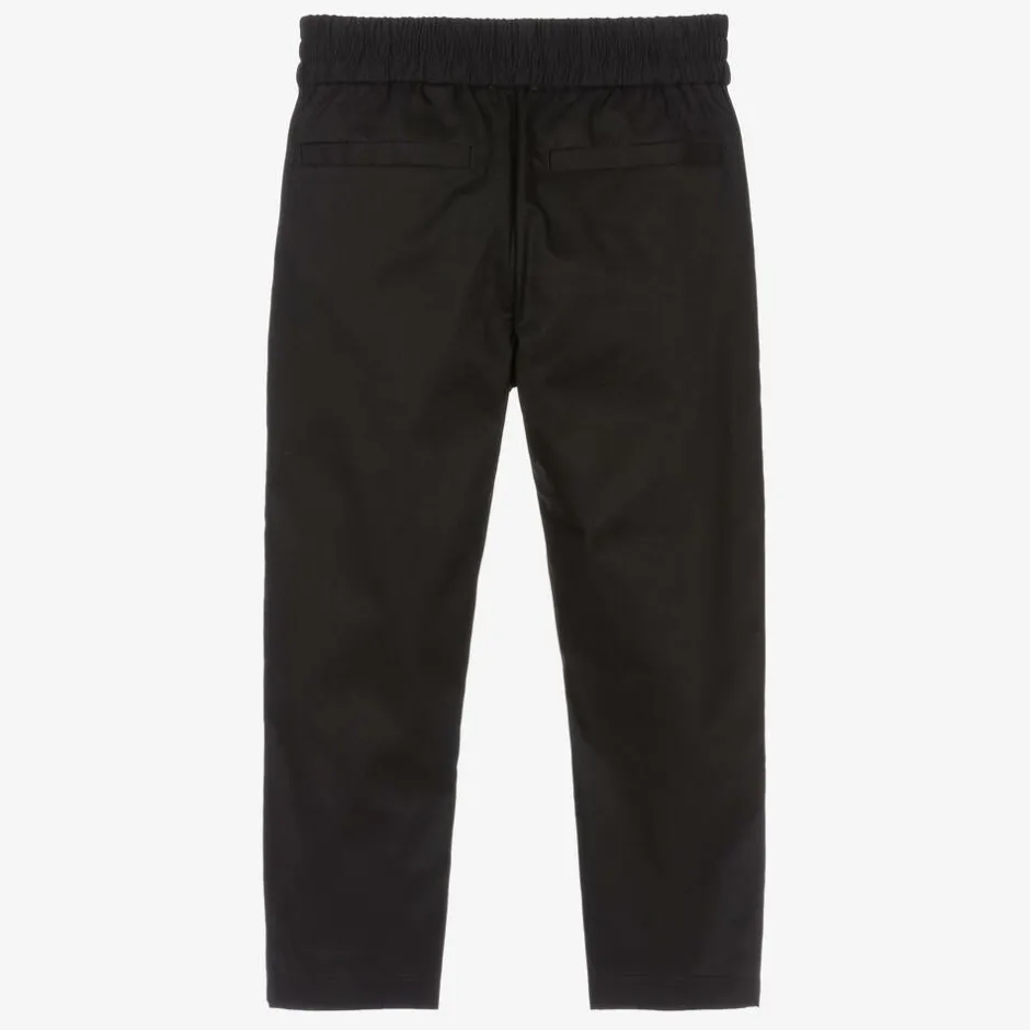 Burberry Boys Black Cotton EKD Trousers Best