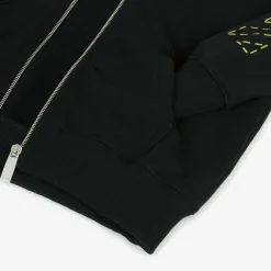 Off-White Boys Black Cotton Hooded Zip-Up Top Best