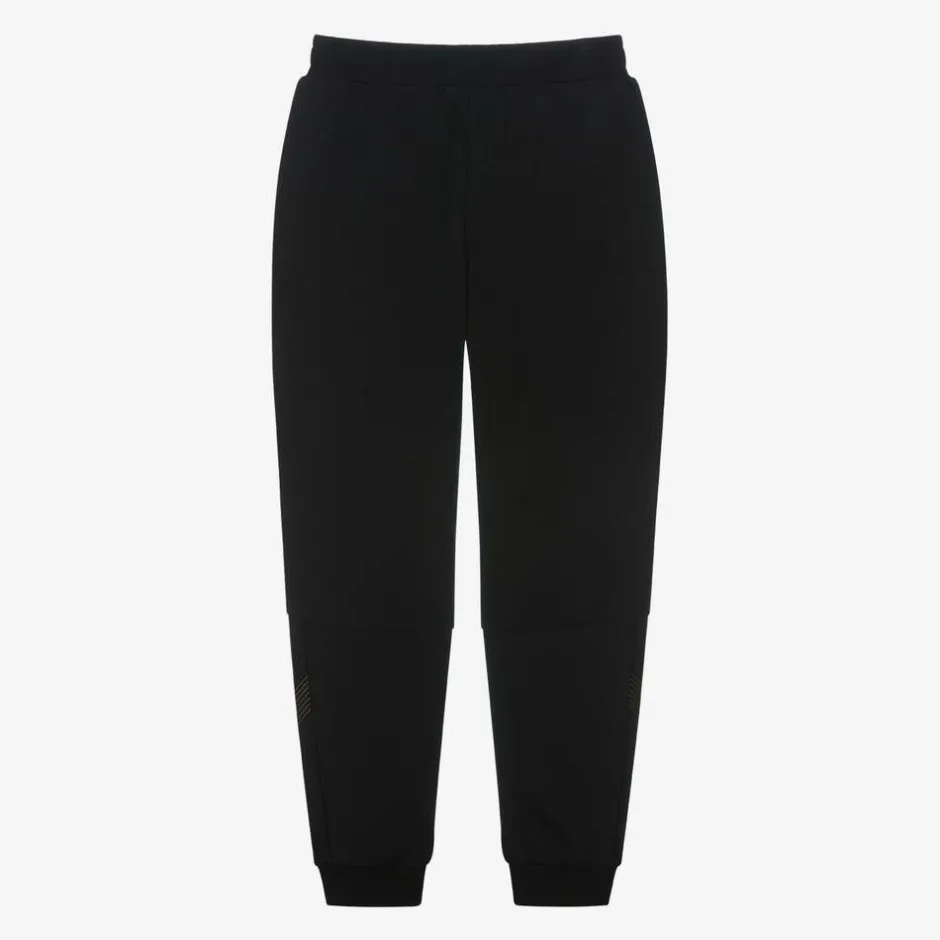 EA7 Emporio Armani Boys Black Cotton Joggers Online