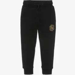 BOSS Boys Black Cotton Joggers Online