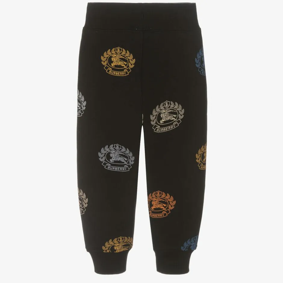 Burberry Boys Black Cotton Logo Joggers Sale