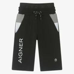 AIGNER Boys Black Cotton Shorts Best