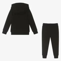 BOSS Boys Black Cotton Tracksuit Discount