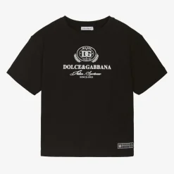 Dolce amp; Gabbana Boys Black Cotton T-Shirt New
