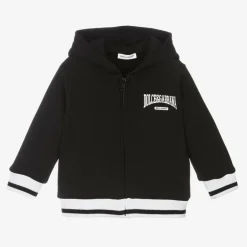 Dolce amp; Gabbana Boys Black Cotton Zip-Up Hoodie Clearance