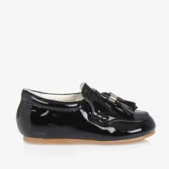 Sevva Boys Black Faux Patent Leather Loafers Online