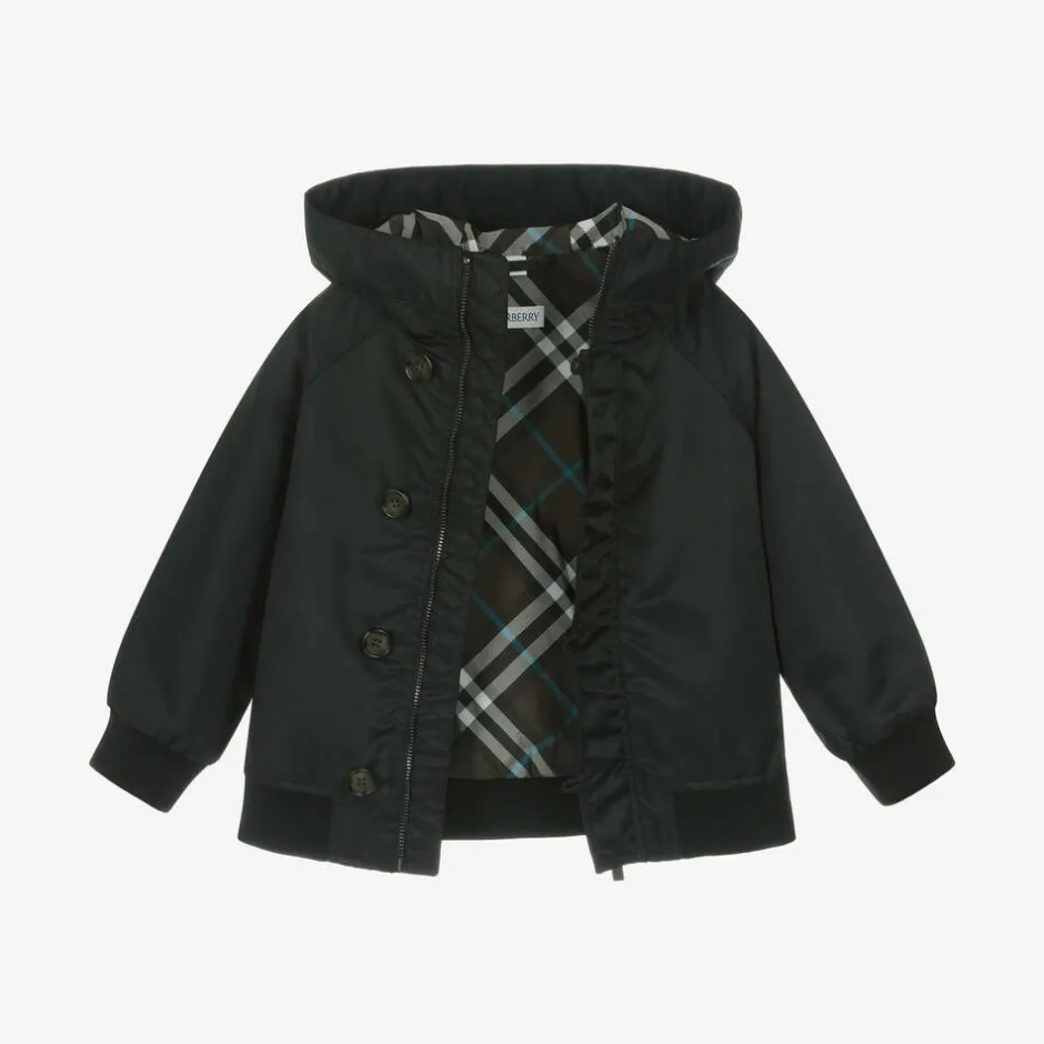 Burberry Boys Black Hooded Jacket Sale