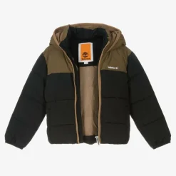 Timberland Boys Black Hooded Puffer Jacket Discount