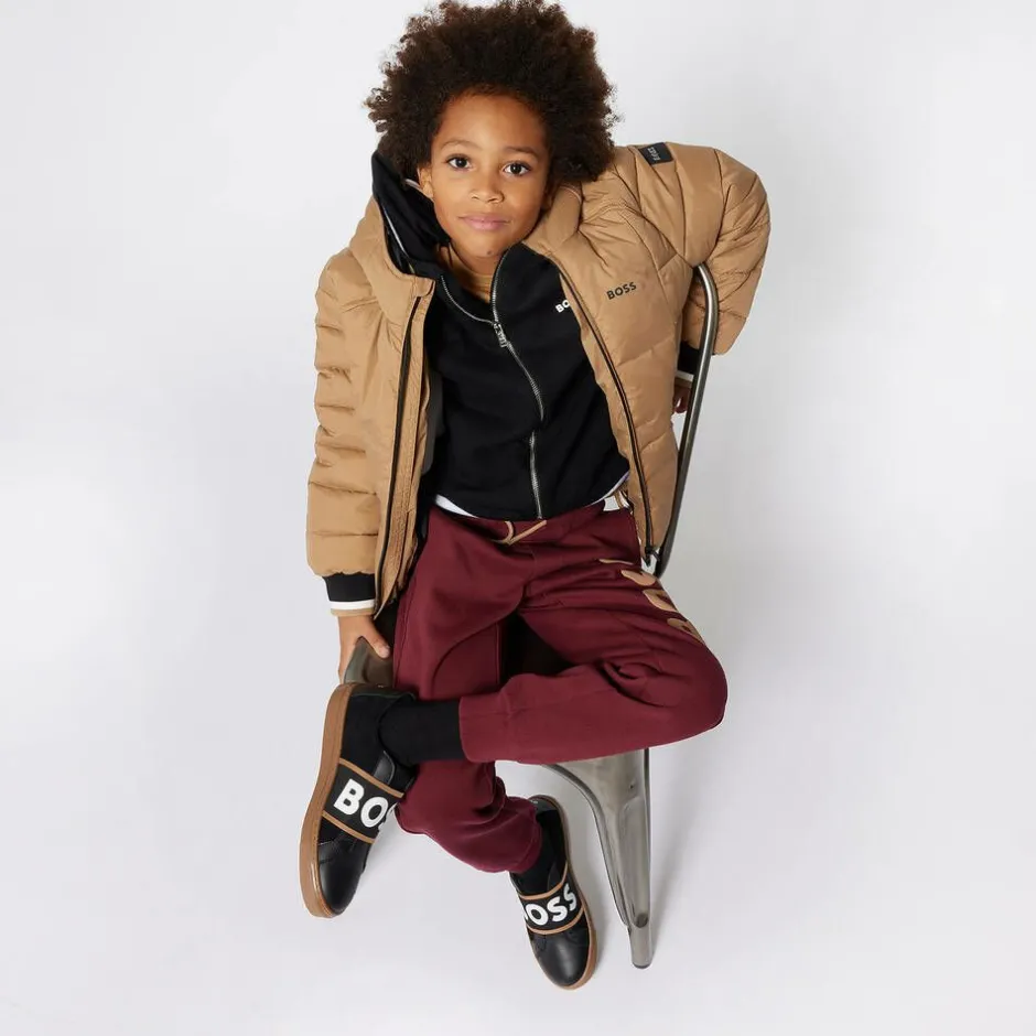 BOSS Boys Black Knitted Zip-Up Top Outlet