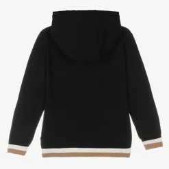 BOSS Boys Black Knitted Zip-Up Top Outlet