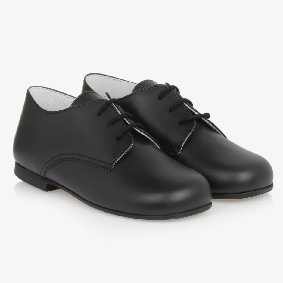 Beatrice amp; George Boys Black Lace-Up Leather Shoes Discount
